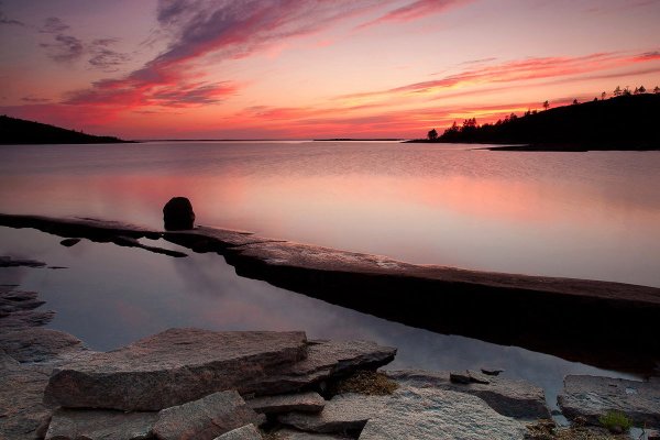 Закат на белом море