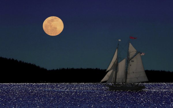 Лунная дорожка на море