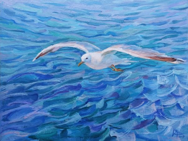 Картина голубая волна