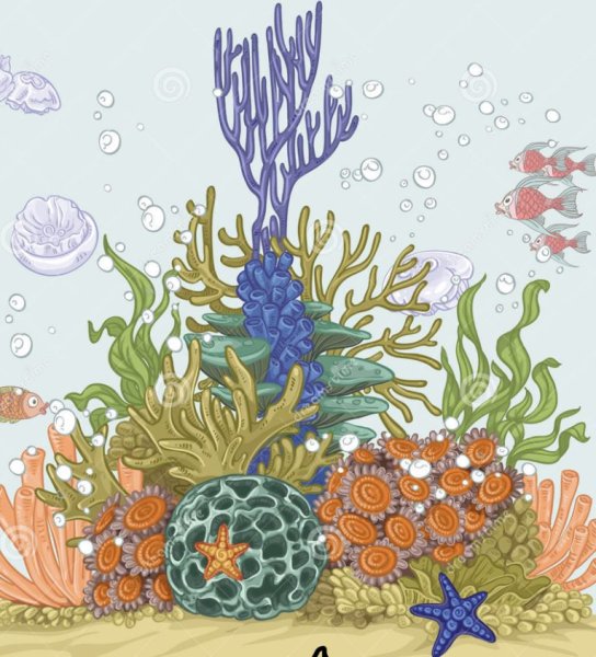 Морское дно для детей водоросли