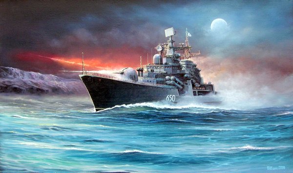 Боевые корабли в живописи