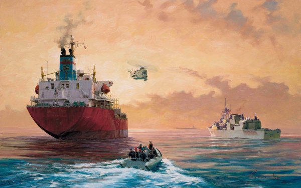 Боевые корабли в живописи