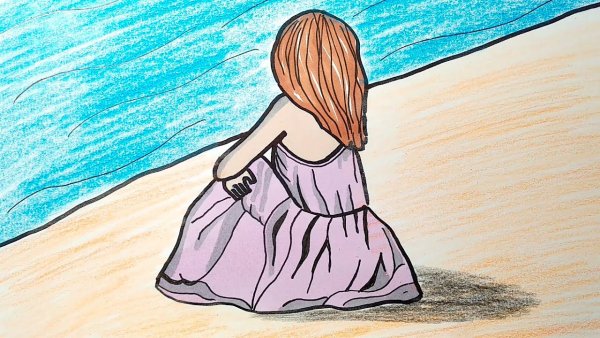 Правополушарное рисование море Парус