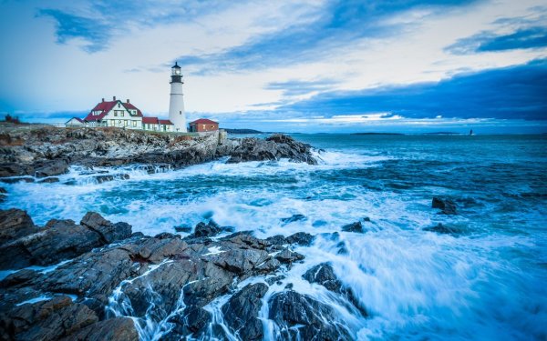 Природа море Маяк