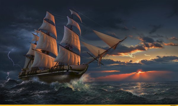 Море горы яхта