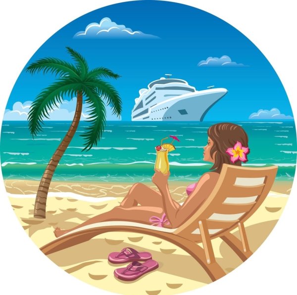 Шезлонг под пальмой