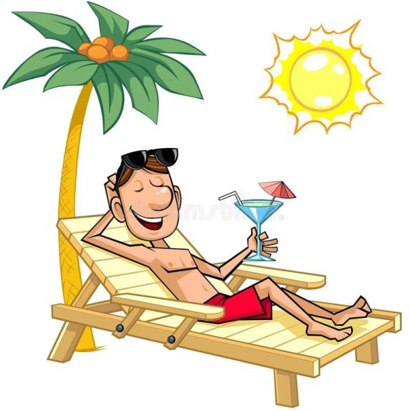 Девушка на лежаке с коктейлем