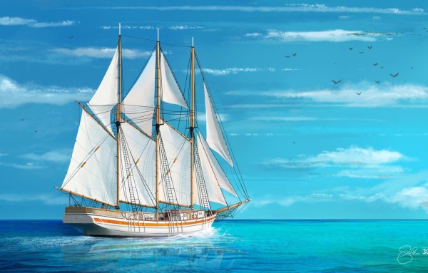 Корабль в море