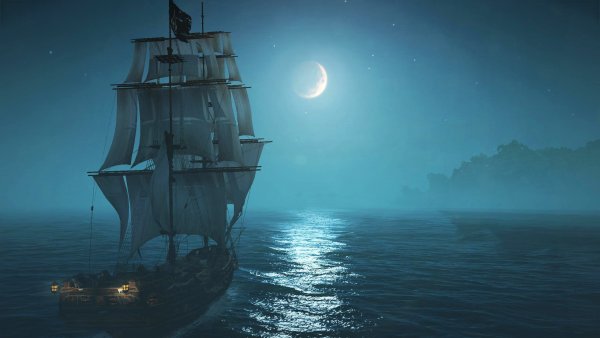 Штиль на море и корабль