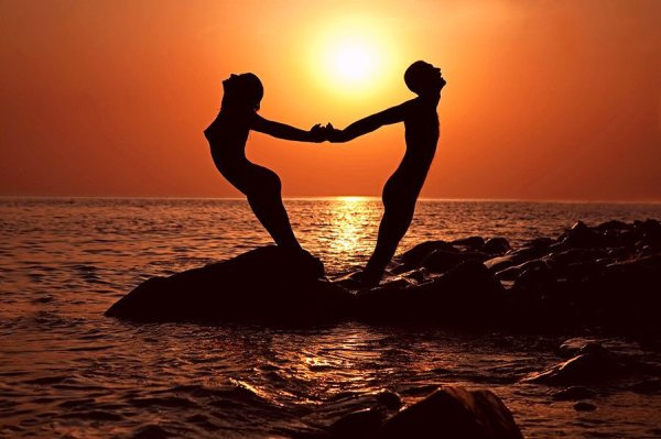 Закат солнца море любовь