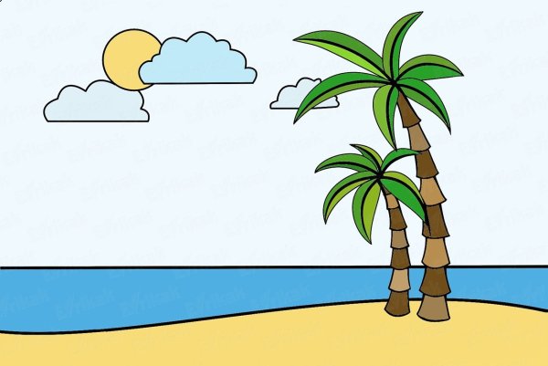 Пальма рисунок карандашом