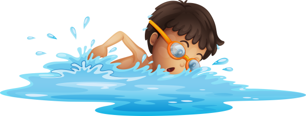 Дети купаются в озере рисунок