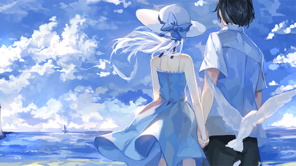 Встреча у моря аниме