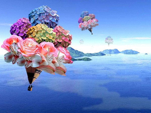 Цветы в воздухе