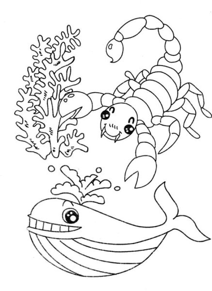 Морские рыбы раскраска для детей