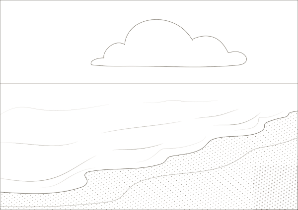 В море. Раскраска