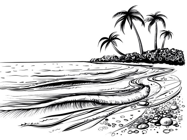 Остров раскраска