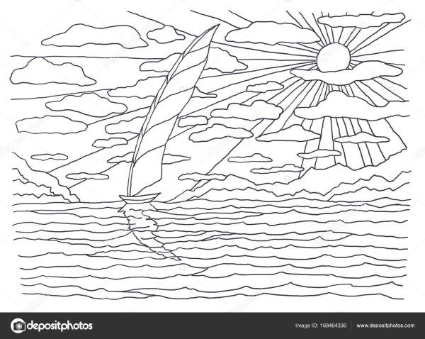 Волны раскраска