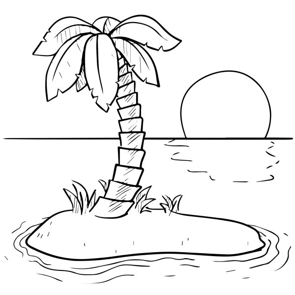 Раскраска пляж