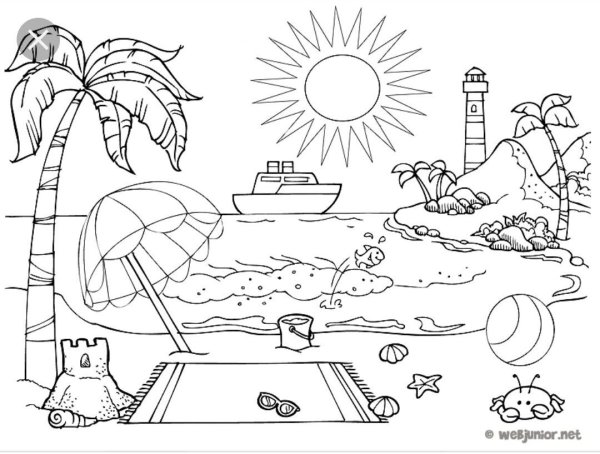 Пальма раскраска