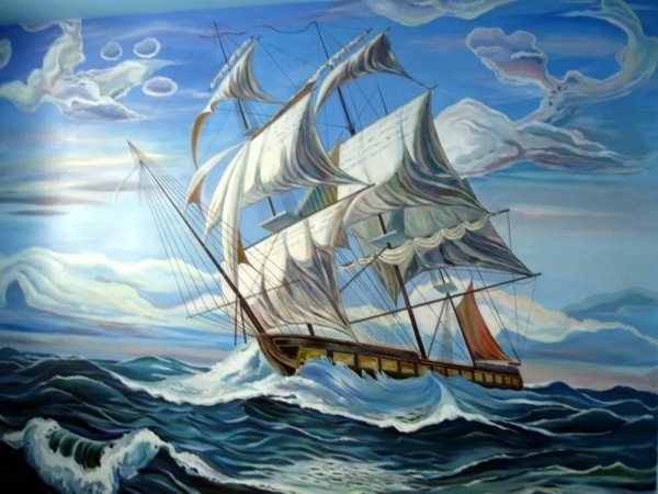 Кораблик акварель