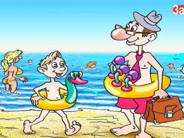 Карикатуры на пляже