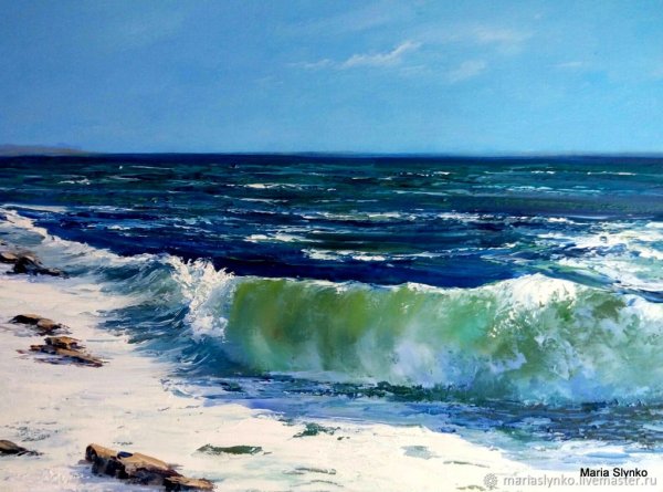 Море живопись маслом