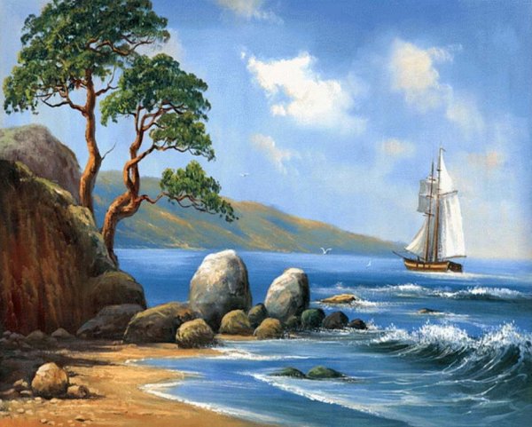 Сатаров море парусник картины