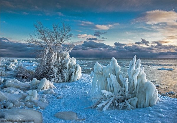 Красивое зимнее море