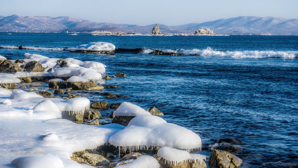 Побережье Владивостока зимой