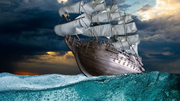 Рассвет на море