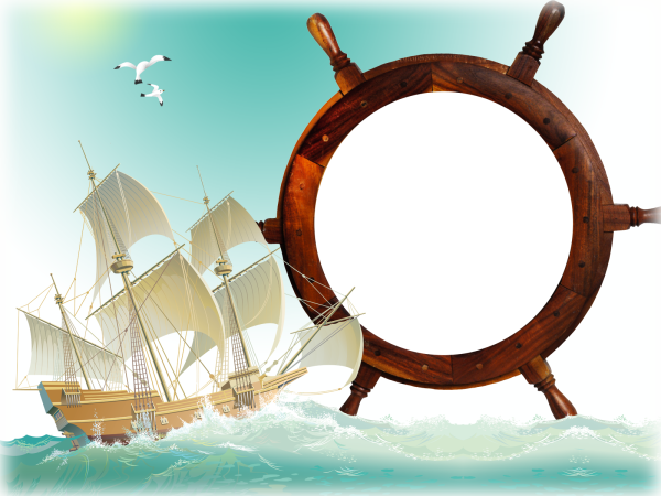 Рамка морская на прозрачном фоне