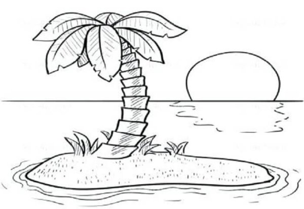 Раскраска пляж