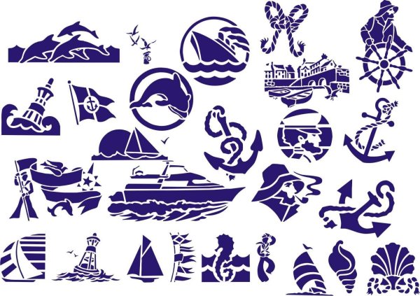 Трафарет морская тематика
