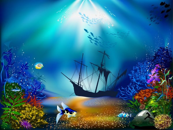 Морское дно мультяшное