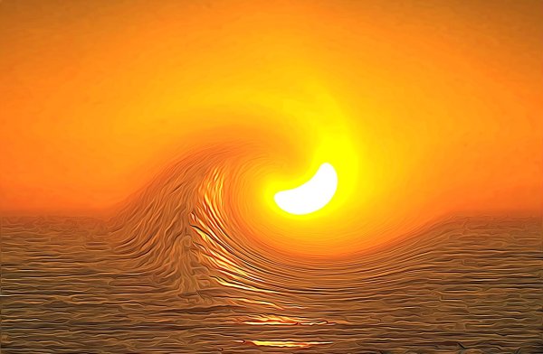 Желтый закат на море