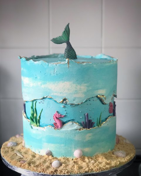 Торт морская тематика