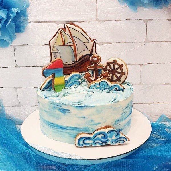 Торт морская тематика для мальчика