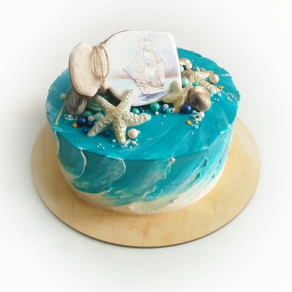 Торт на морскую тему