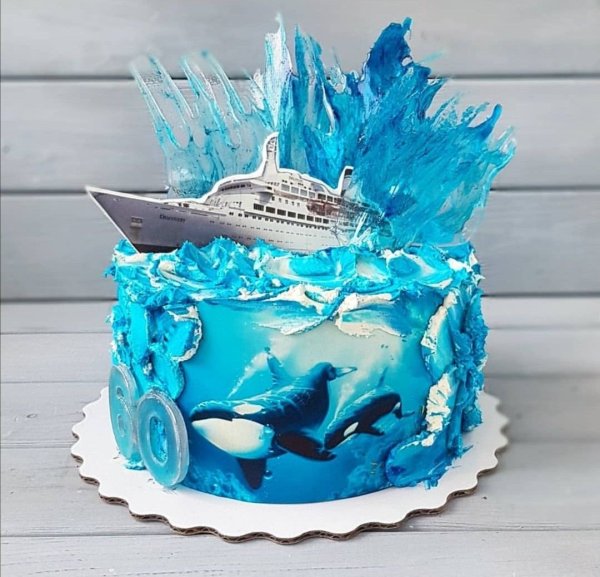 Декор торта в морском стиле
