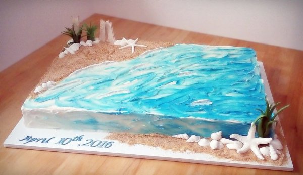 Торт прямоугольный морской