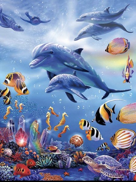 Рыжий кот картина по номерам "подводный мир" 30x40 см