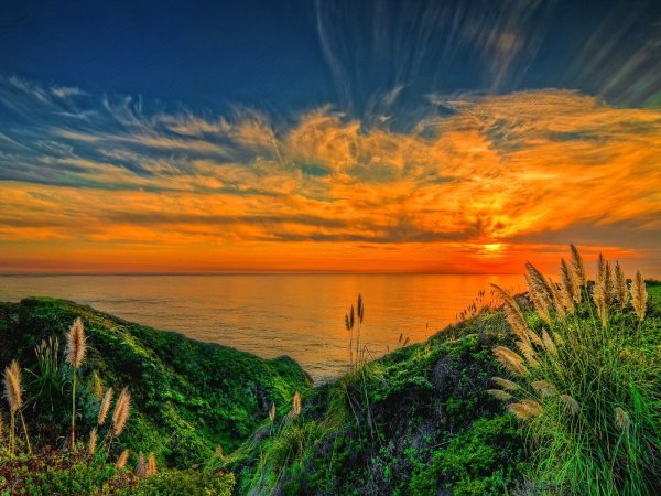 Закат на море