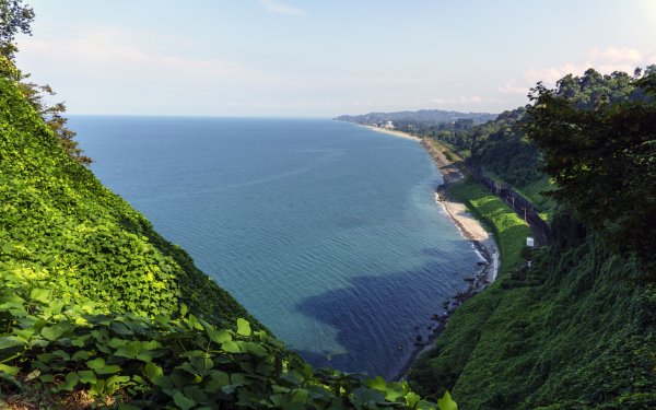 Грузия море Кобулети горы