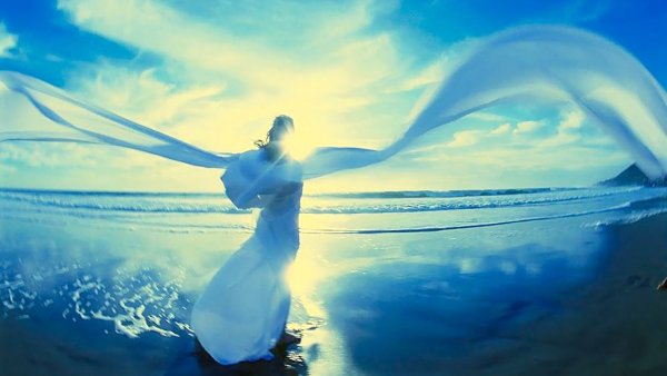 Девушка летит