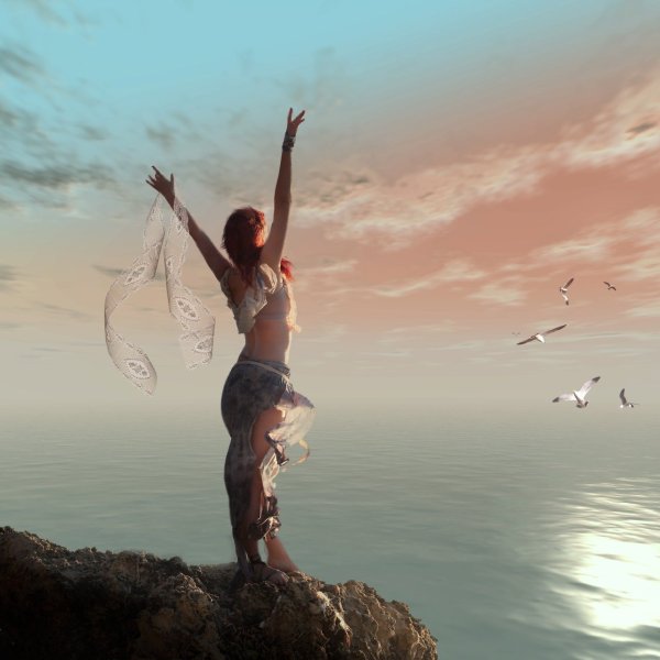 Аниме девочка на море