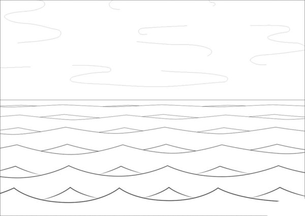 Море раскраска для детей