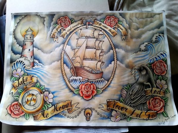 Тату в морском стиле