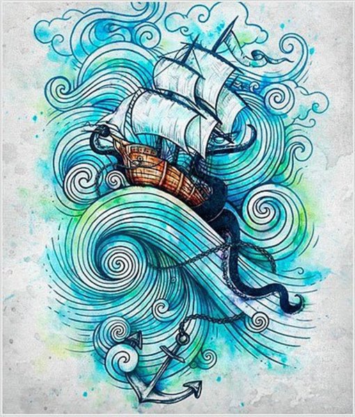 Стилизованные волны