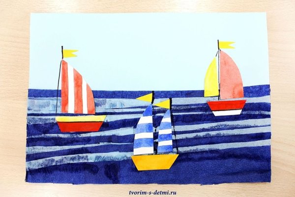 Аппликация парусник